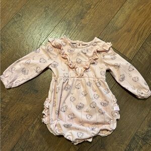 Ruffle Butts Dusty Pink Floral Ruffle Romper 6-12 mo